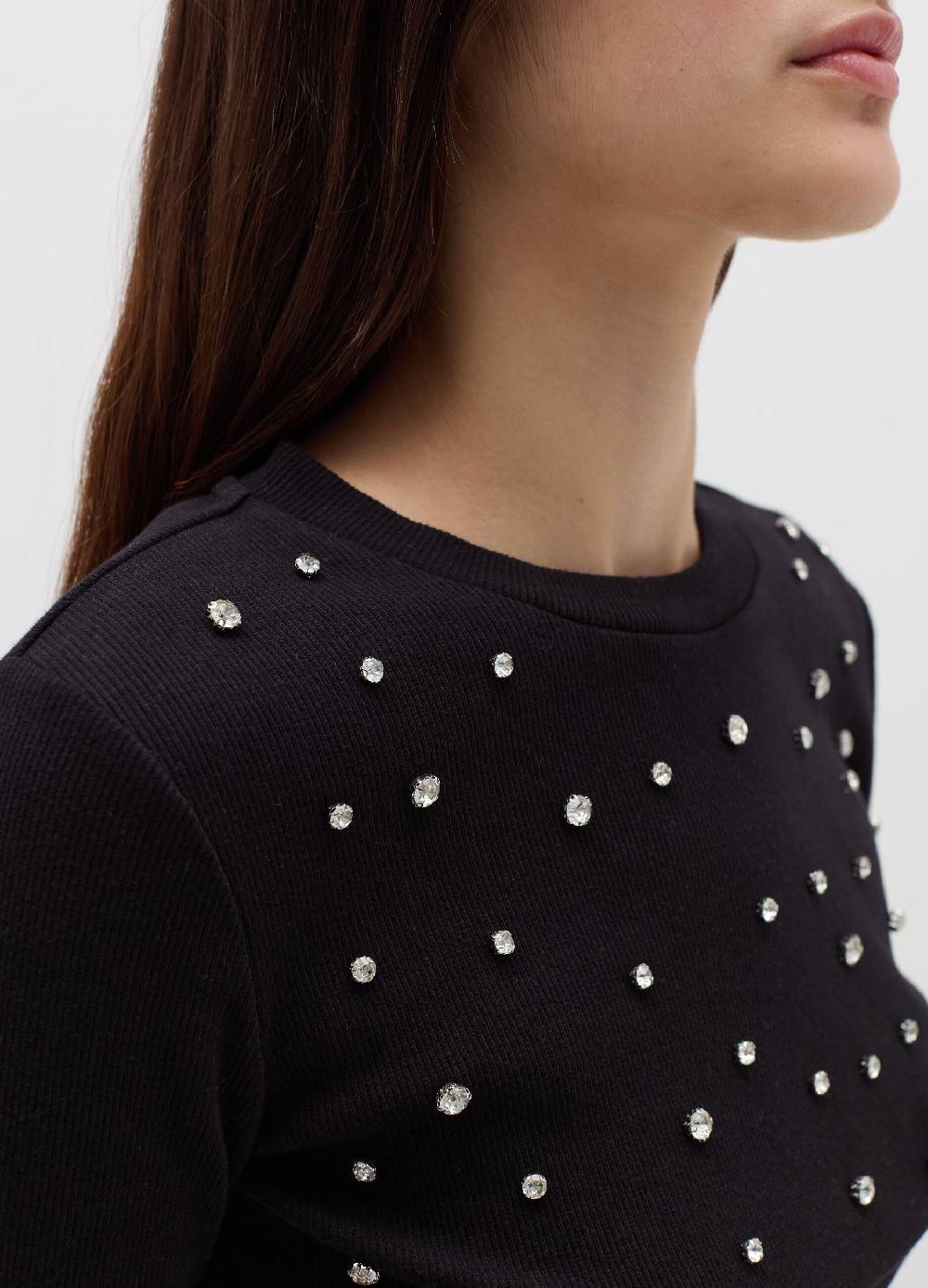 B. ANGEL T-shirt a maniche lunghe con strass Consegna Veloce