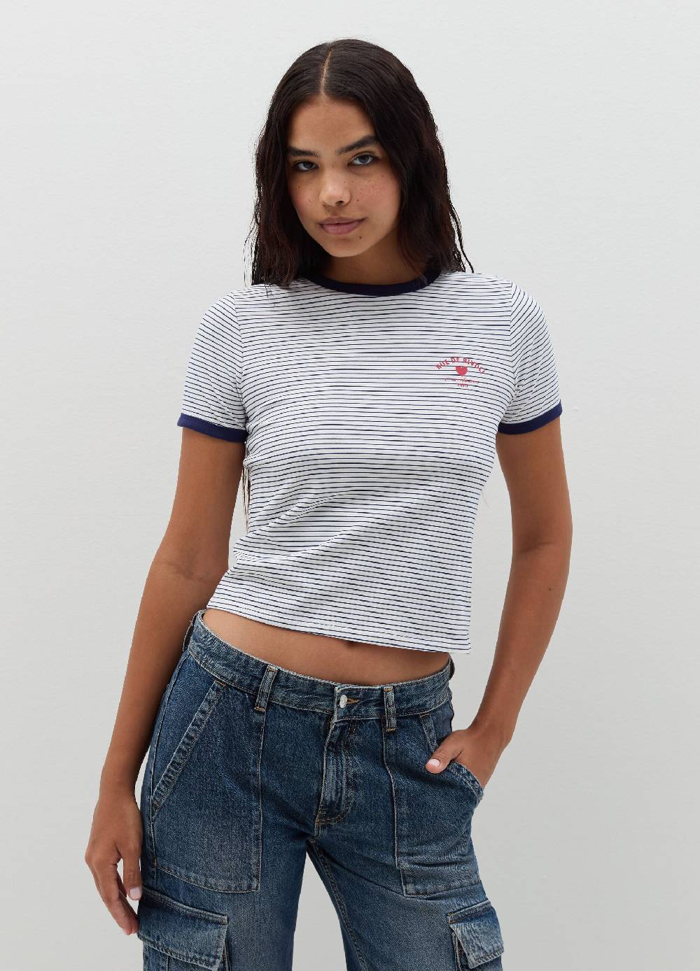 B. ANGEL T-shirt con profili a contrasto e stampa Saldi