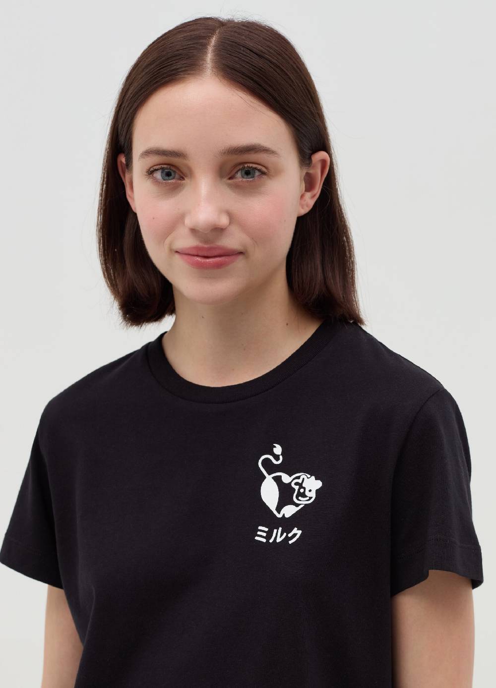 MILK+HERO T-shirt girocollo in cotone Vendita Calda