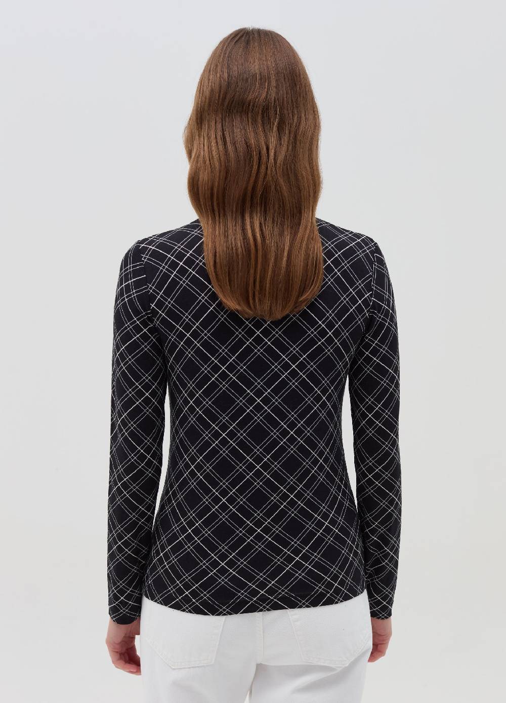 OVS T-shirt mock neck con fantasia check Vendite Flash