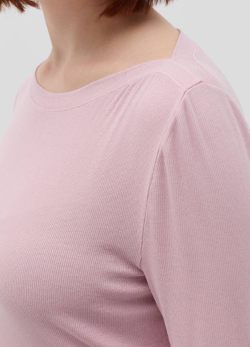 MYA T-shirt a costine con scollo a barca Curvy In Linea