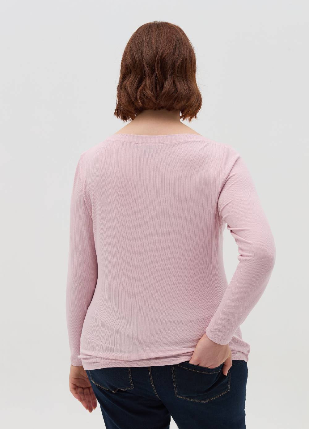 MYA T-shirt a costine con scollo a barca Curvy In Linea