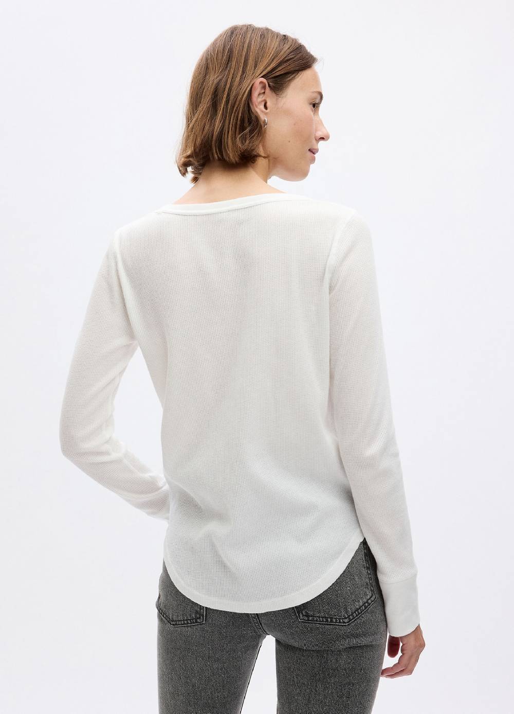 GAP T-shirt con micro trama waffle a maniche lunghe Vendita