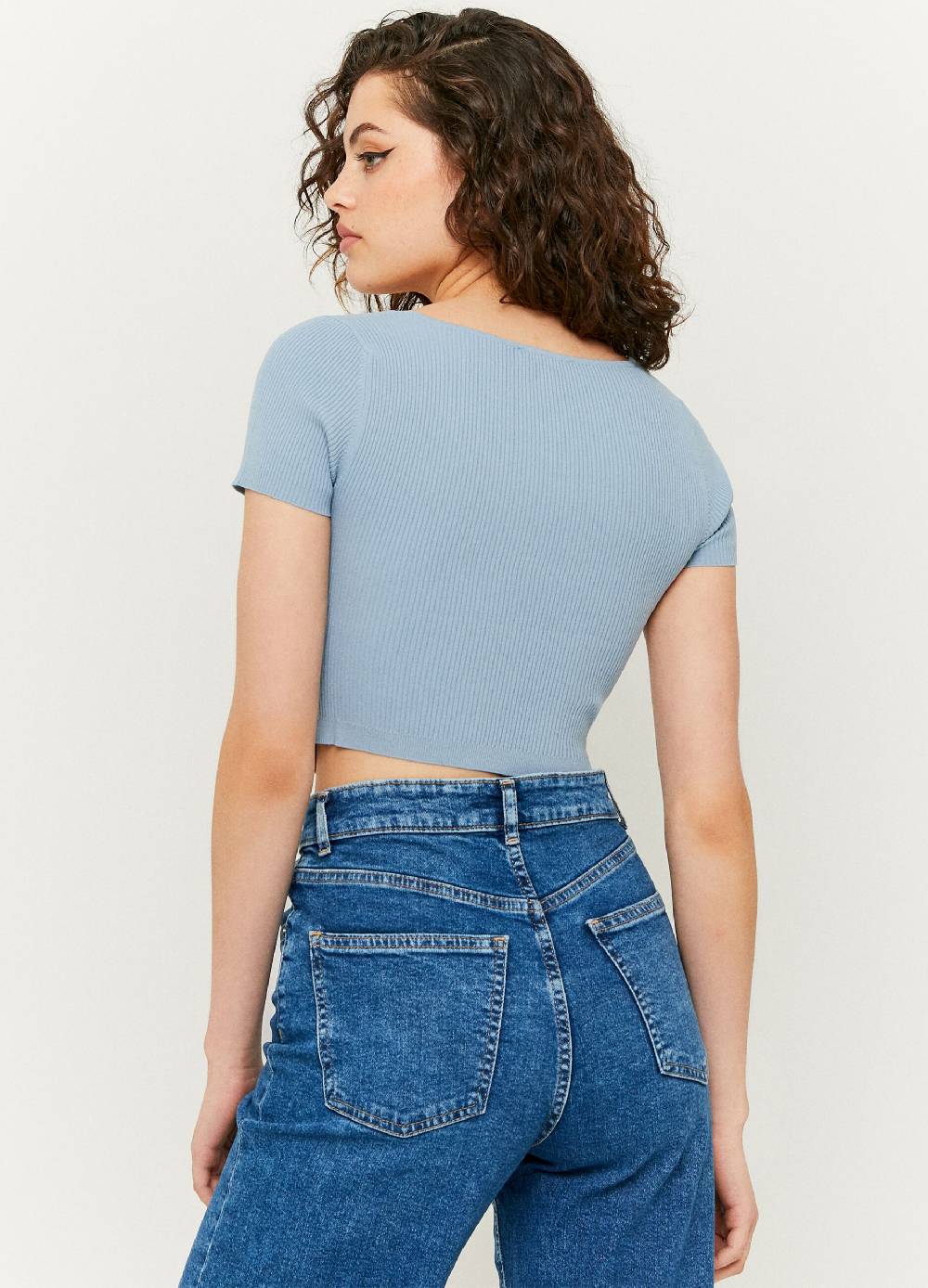 TALLY WEIJL Crop top a costine Promozione