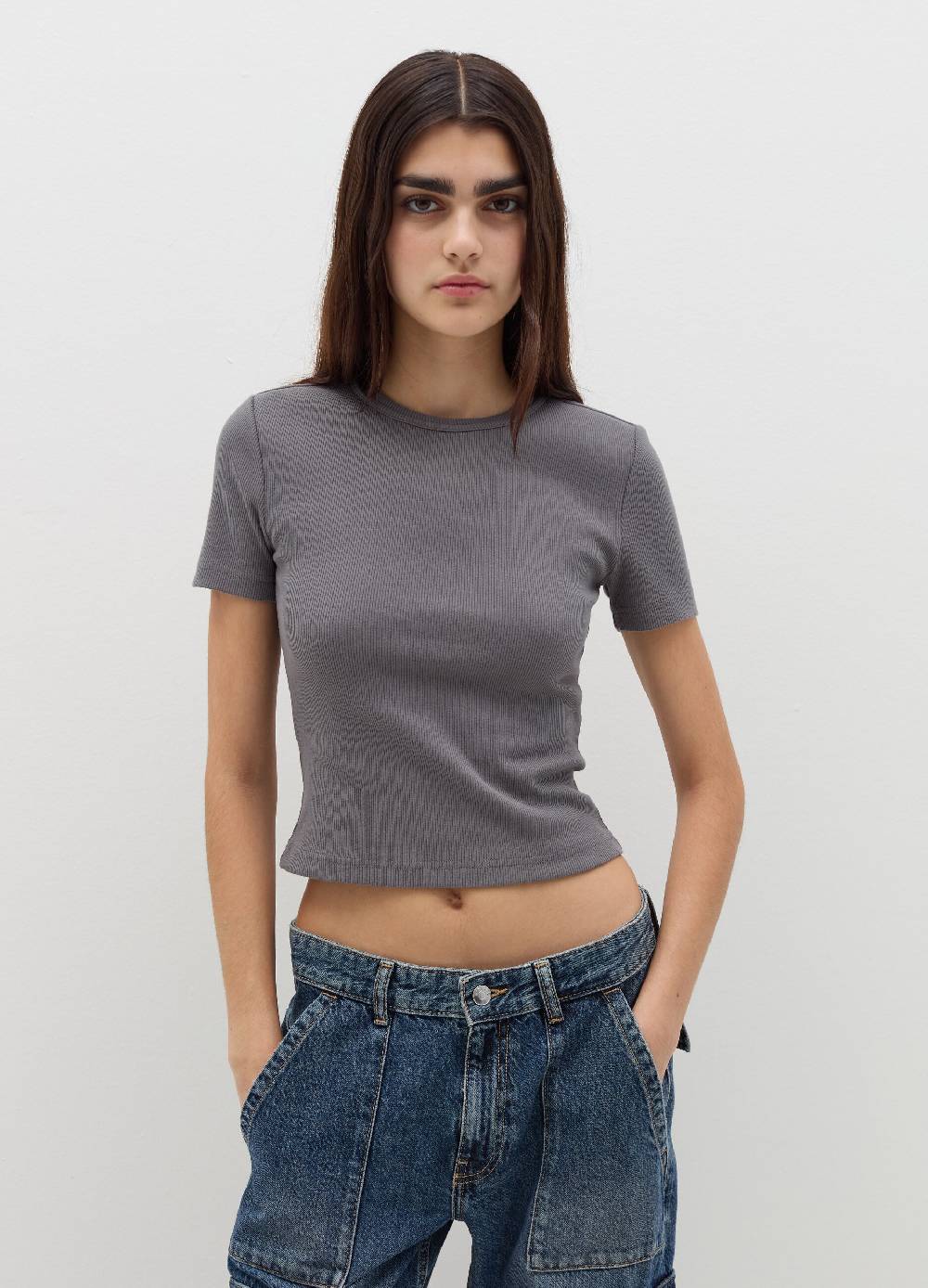 B. ANGEL T-shirt in cotone stretch a costine Fino Al -60%