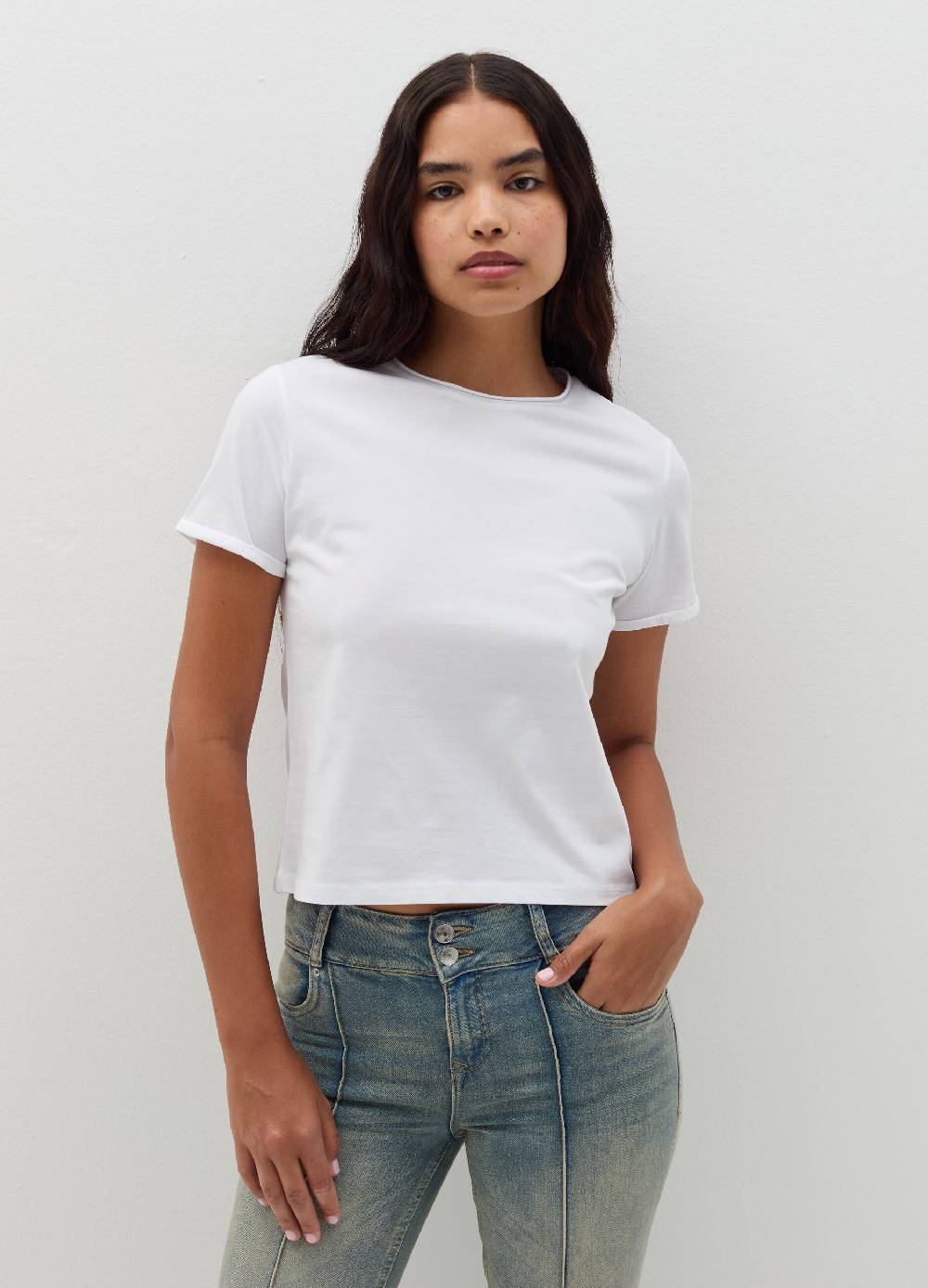 B. ANGEL T-shirt in cotone scollo rotondo Presa