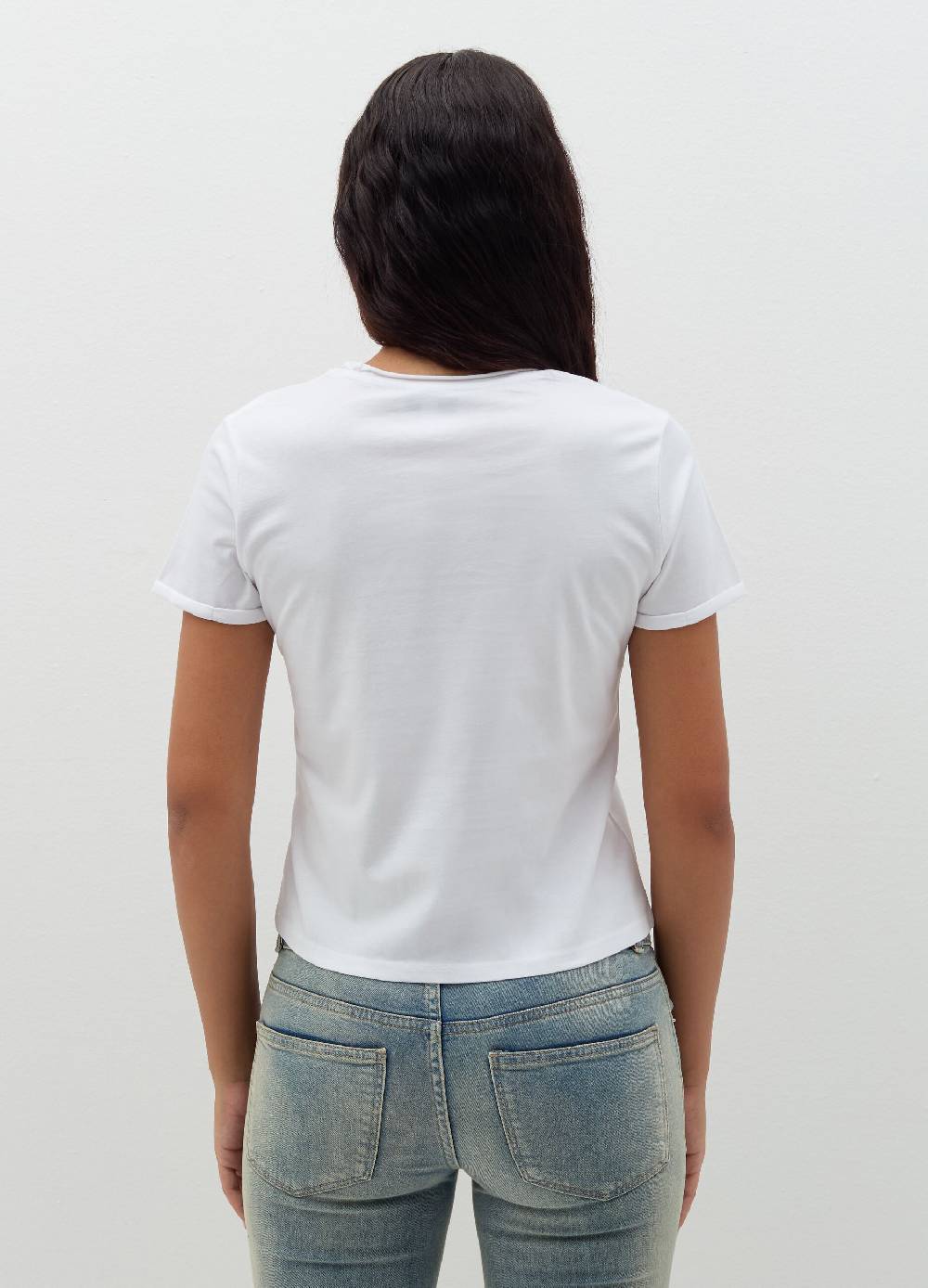 B. ANGEL T-shirt in cotone scollo rotondo Presa