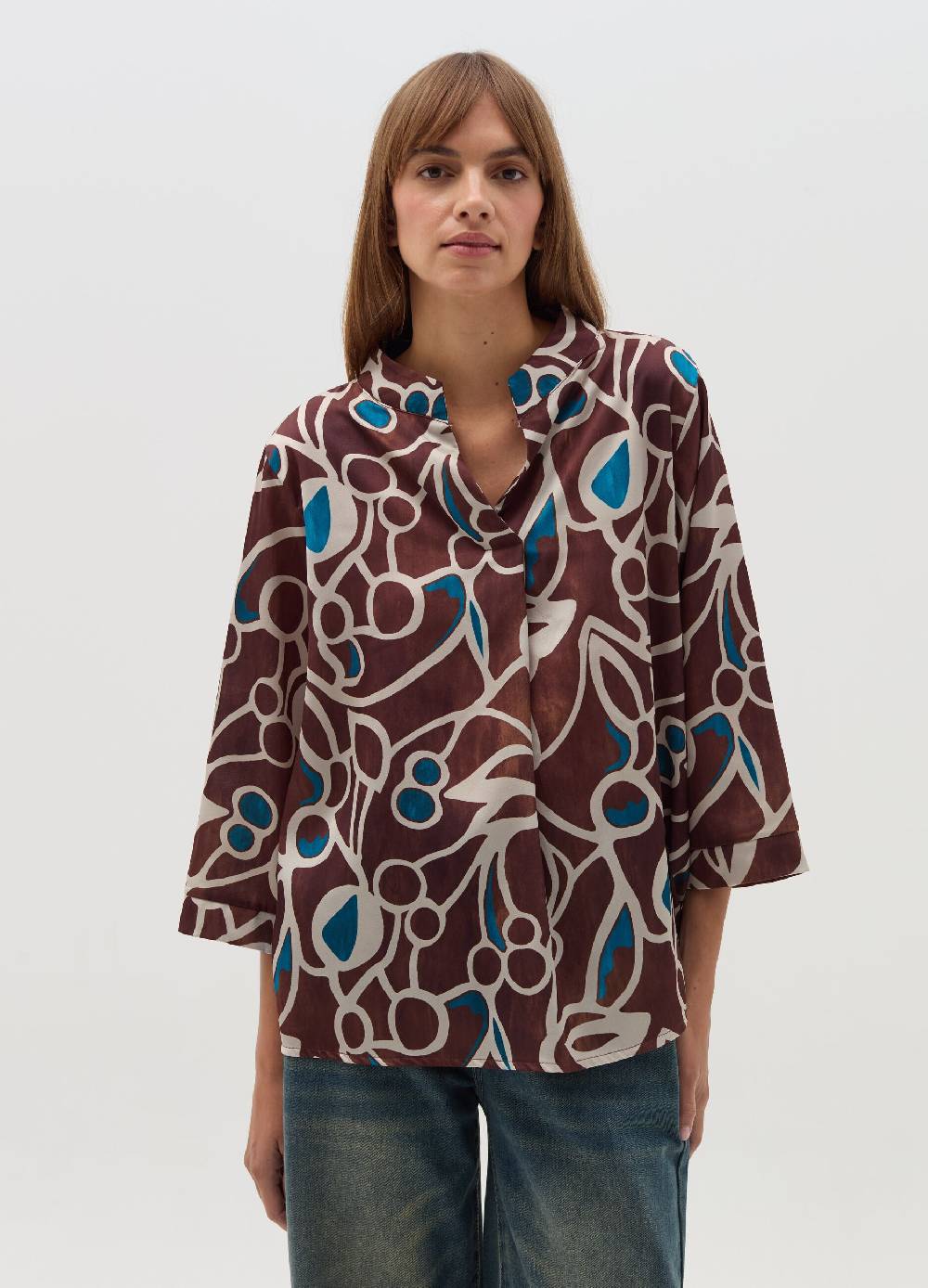 HYBRID Blusa con stampa fantasia Qualità