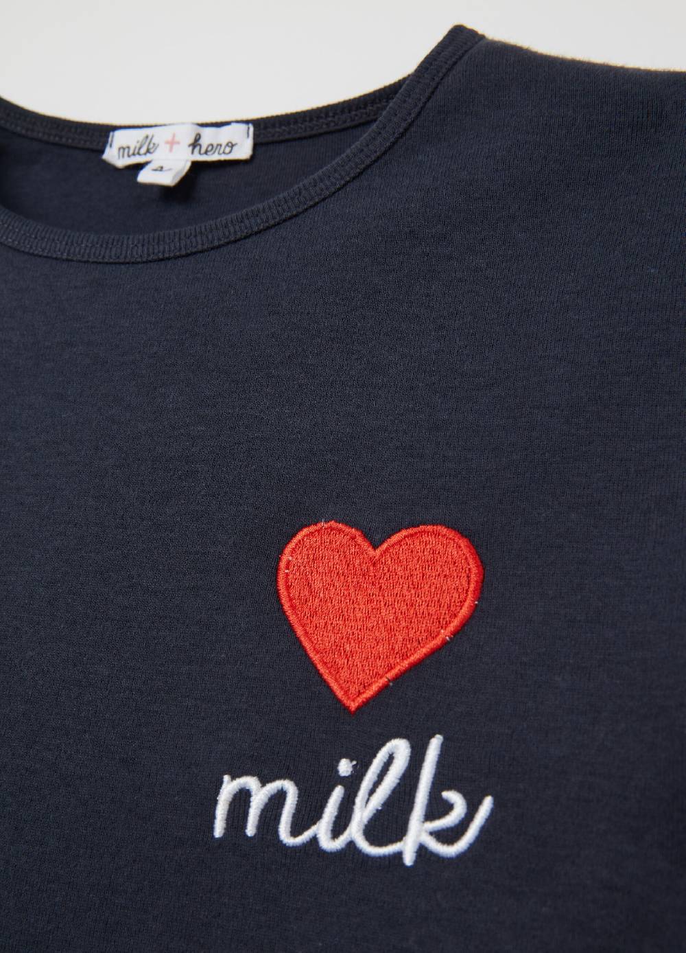 MILK+HERO T-shirt girocollo con ricamo Economico