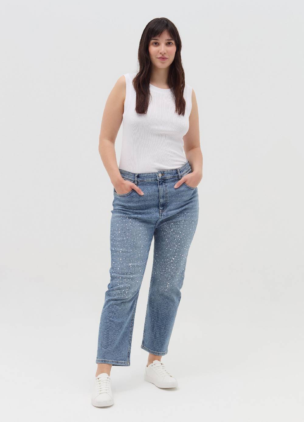 MYA Tank top a costine sottili Curvy Grandi sconti
