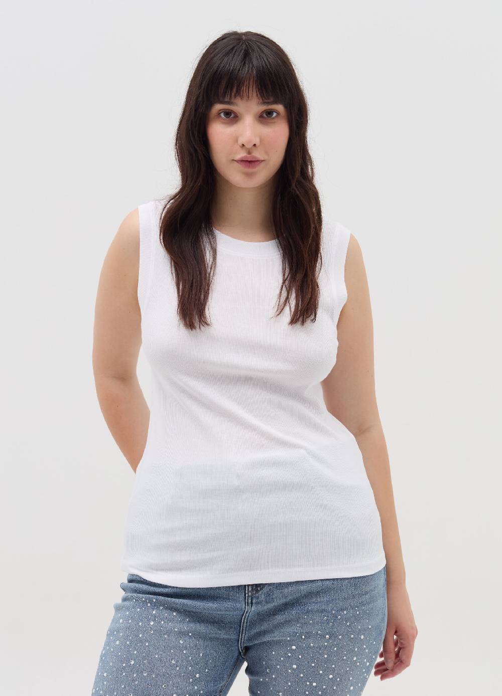 MYA Tank top a costine sottili Curvy Grandi sconti