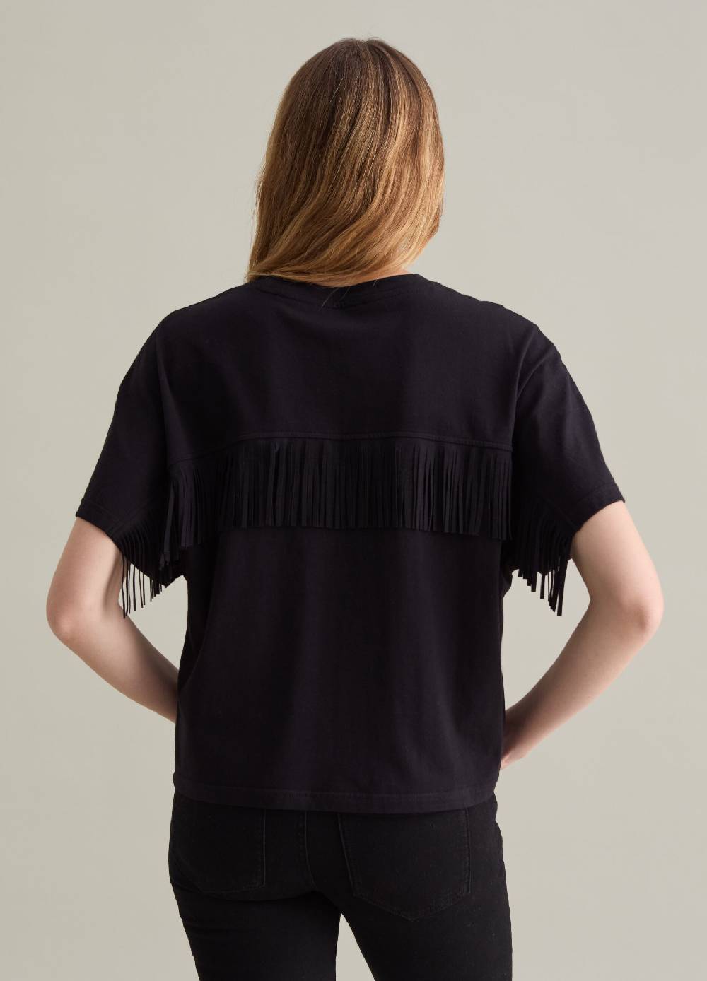 PIOMBO T-shirt in cotone con frange Nuovi prodotti