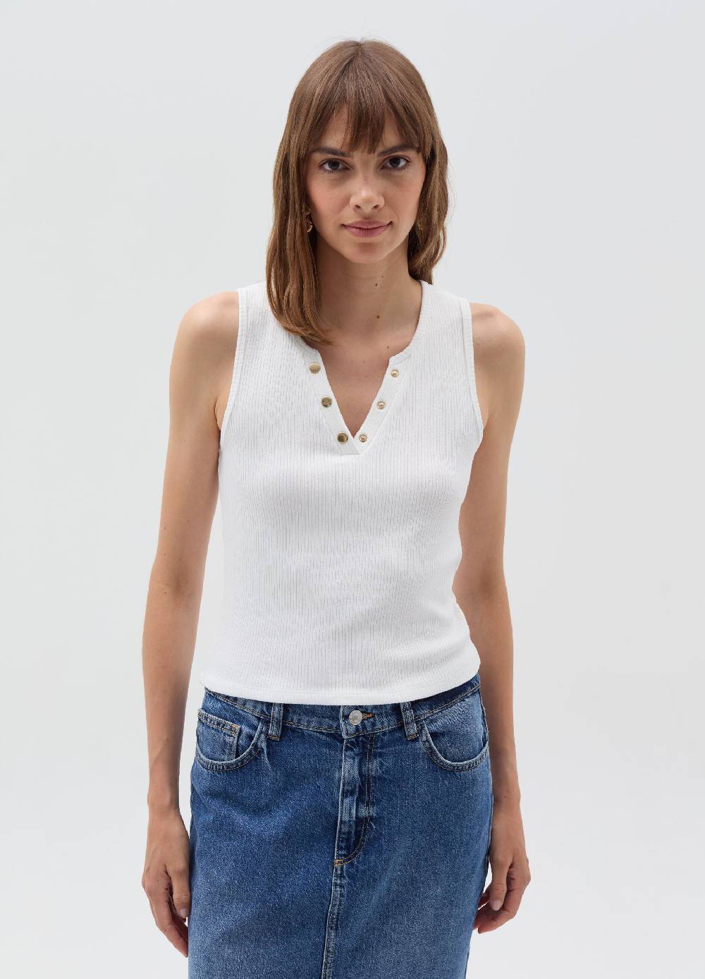 OVS Tank top scollo a V con bottoni Vendita