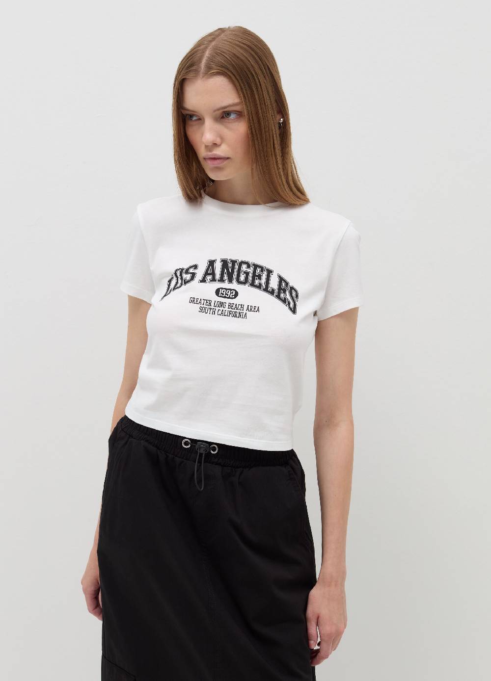 B. ANGEL T-shirt crop in cotone Fino Al -60%