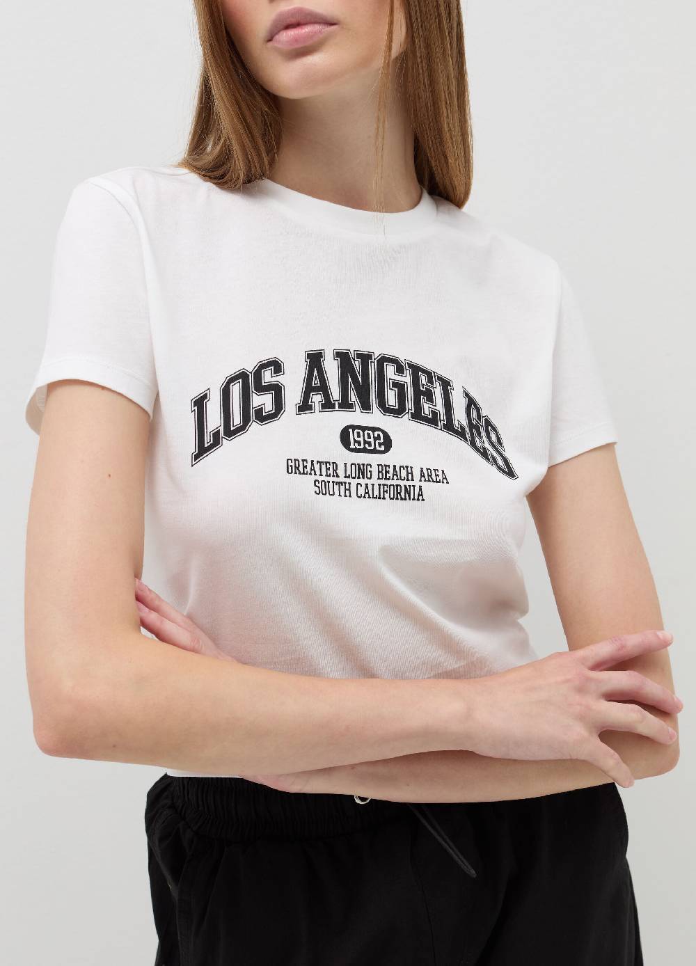 B. ANGEL T-shirt crop in cotone Fino Al -60%