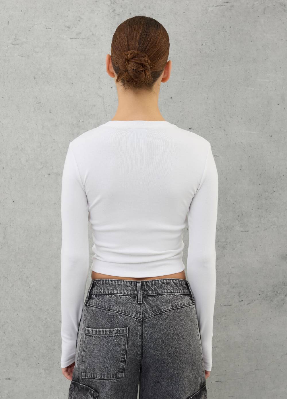 UTOPJA Crop Longsleeve T-shirt White Sottocosto