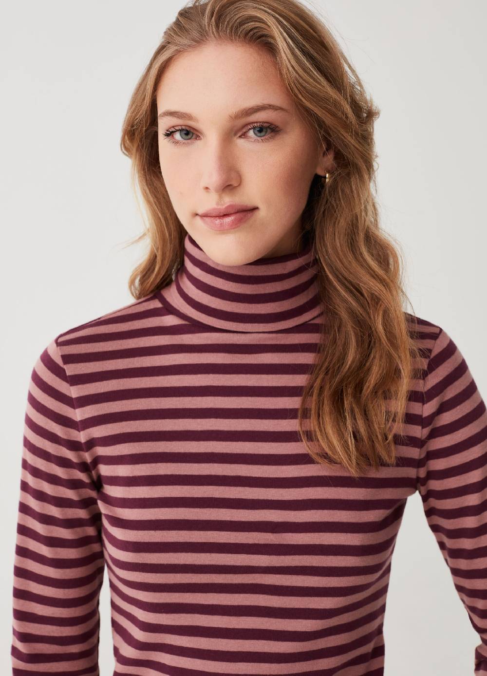 OVS T-shirt a righe con collo alto Vendita Economica
