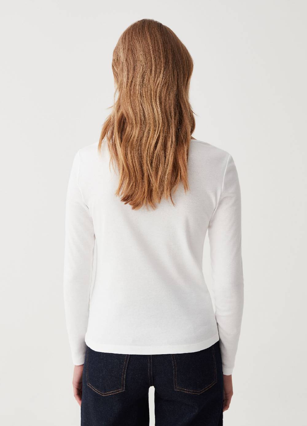 OVS T-shirt scollo rotondo con profilo in strass 2025