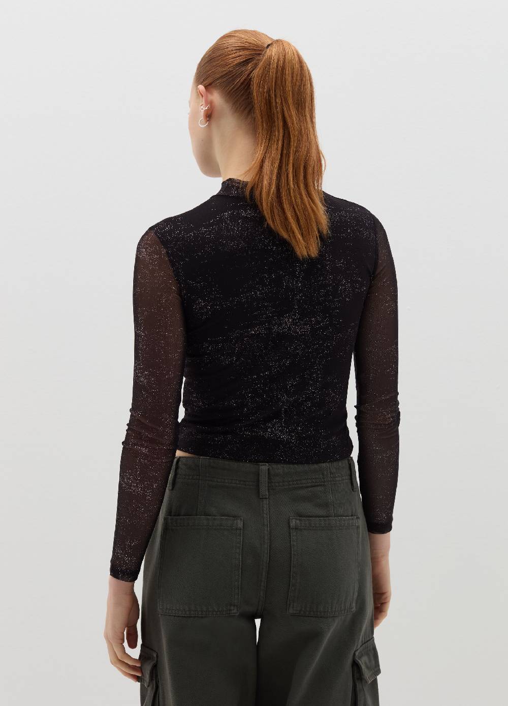 B. ANGEL T-shirt in mesh con glitters all-over Vendita