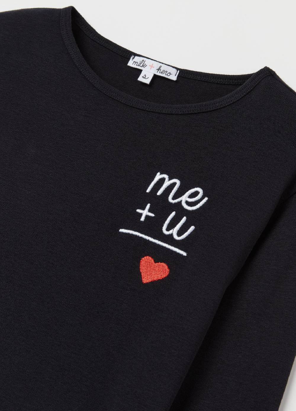 MILK+HERO T-shirt in cotone con maniche lunghe Presa