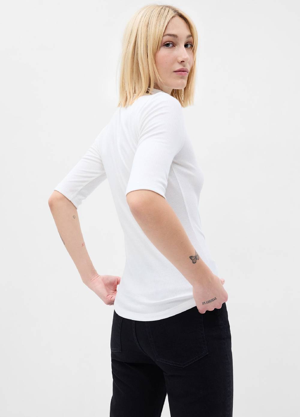 GAP T-shirt a costine sottili maniche al gomito Offerta