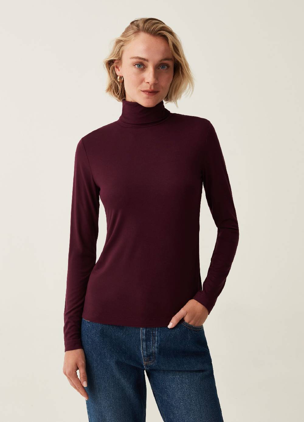 OVS T-shirt a collo alto con maniche lunghe Hotsell