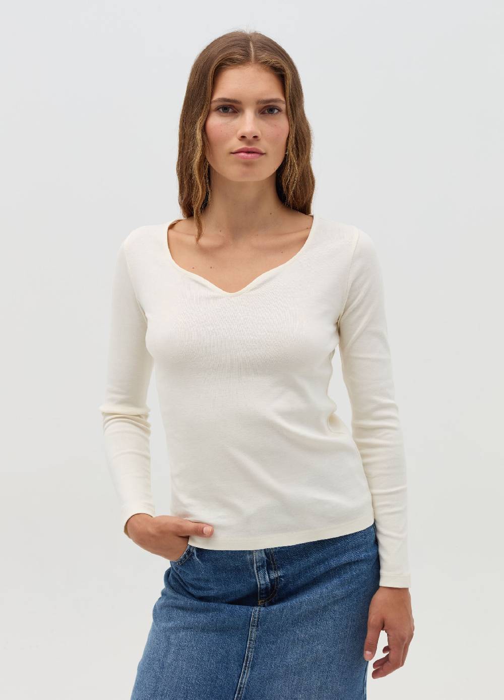 OVS T-shirt a maniche lunghe con scollo a cuore Moda