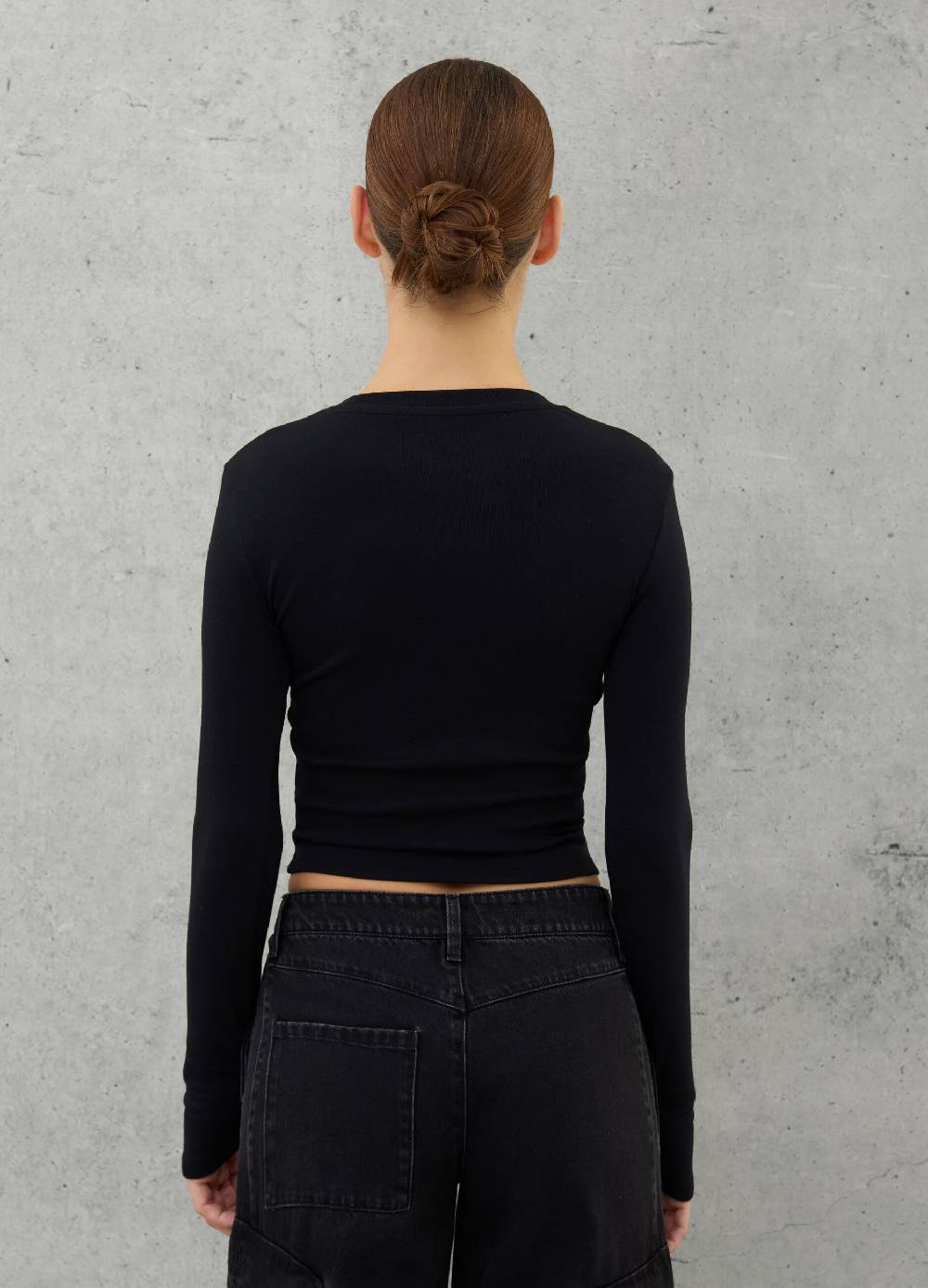 UTOPJA Crop Longsleeve T-shirt Black 2025