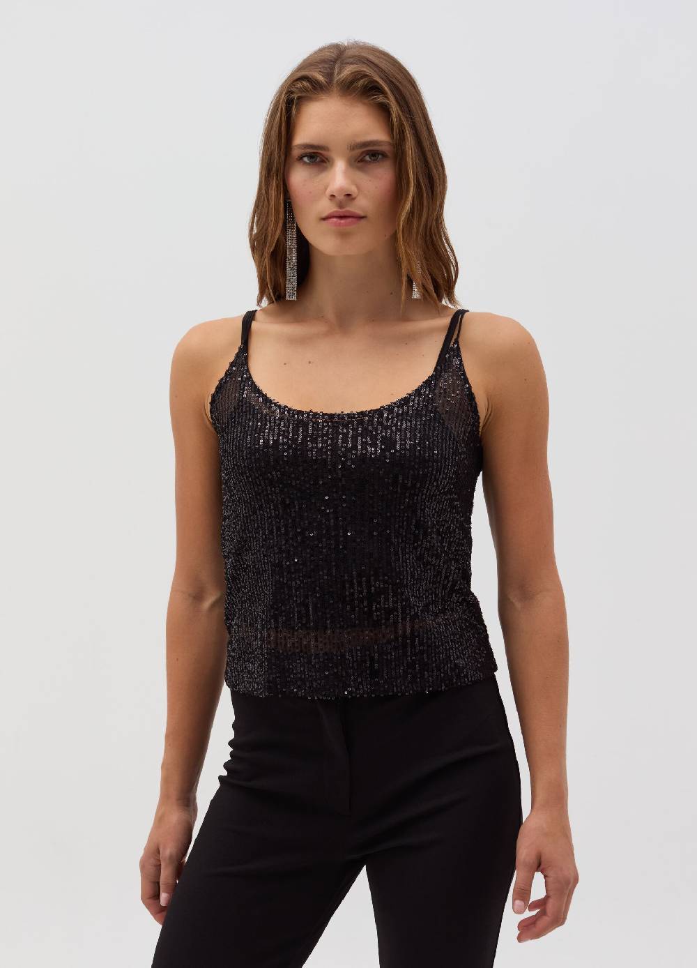 OVS Top con paillettes all-over Nuovo