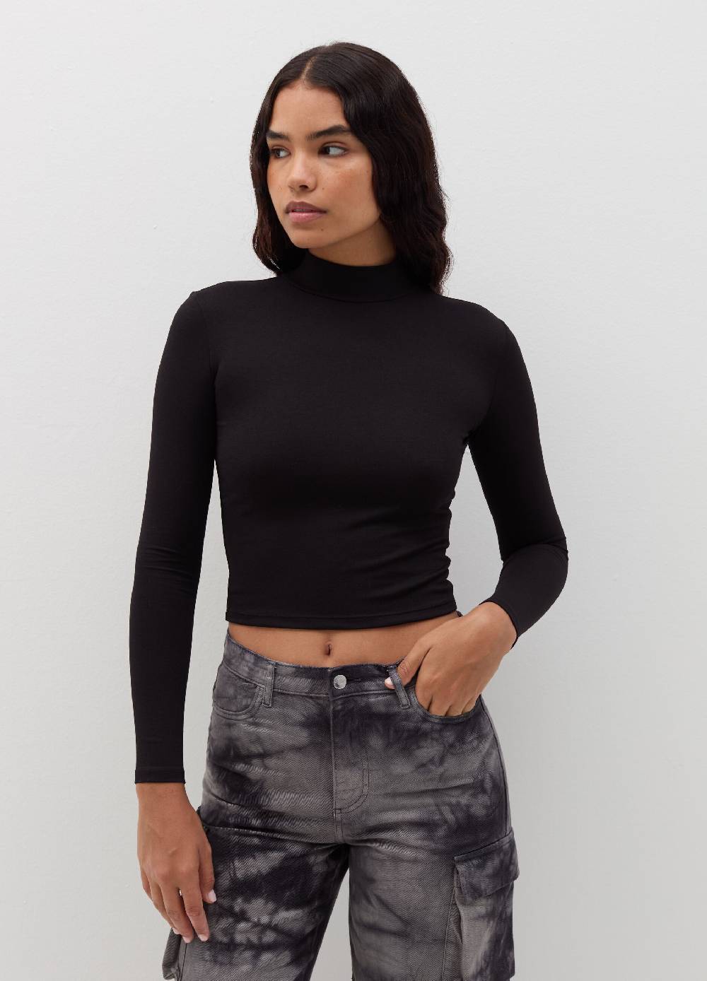B. ANGEL T-shirt mock neck con maniche lunghe Spedizione Gratuita