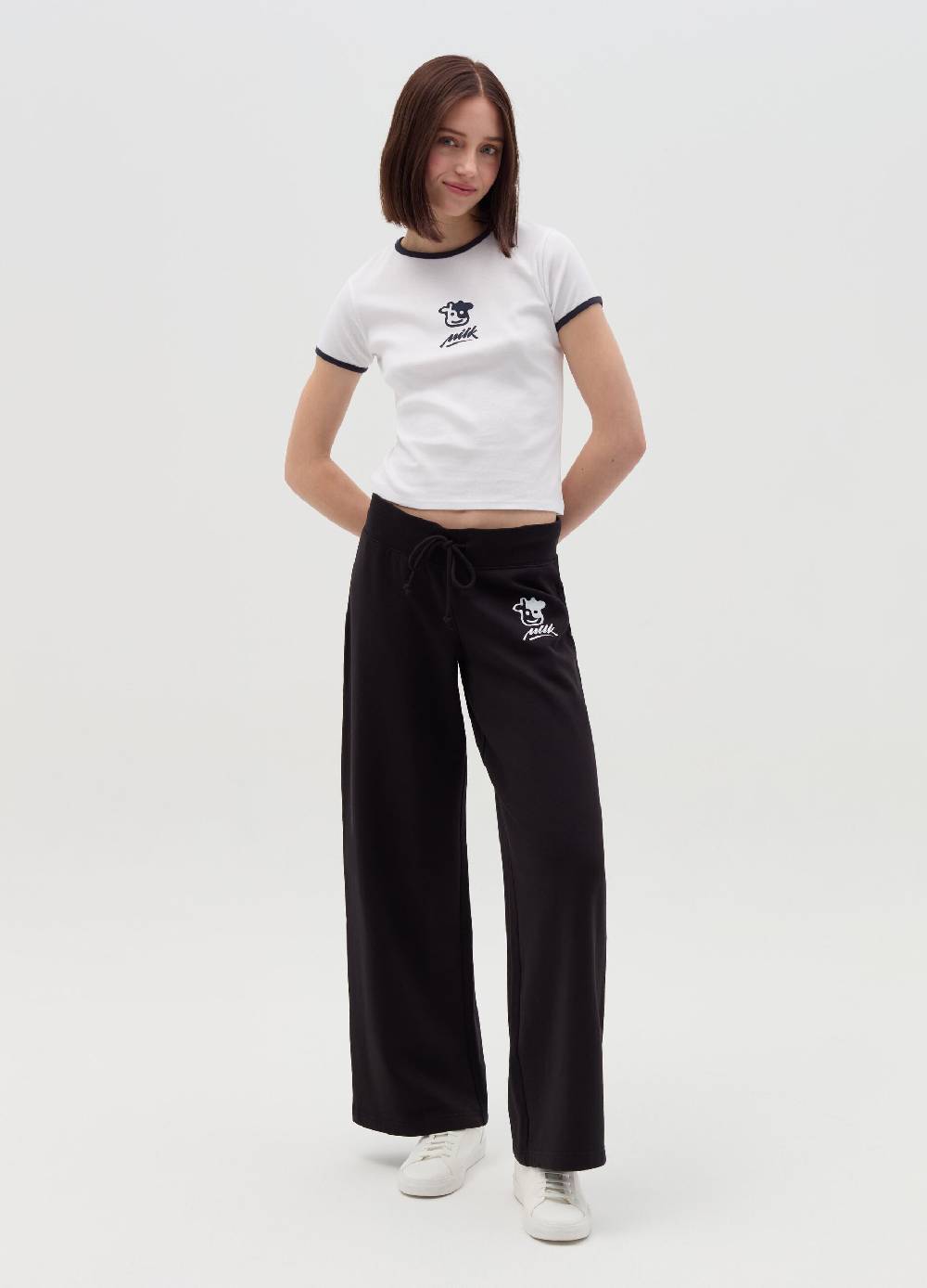 MILK+HERO T-shirt girocollo con stampa Soddisfazione Garantita