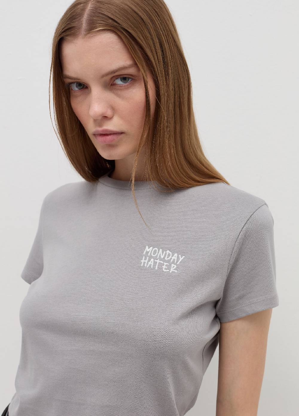 B. ANGEL T-shirt crop con ricamo lettering Vendite Flash