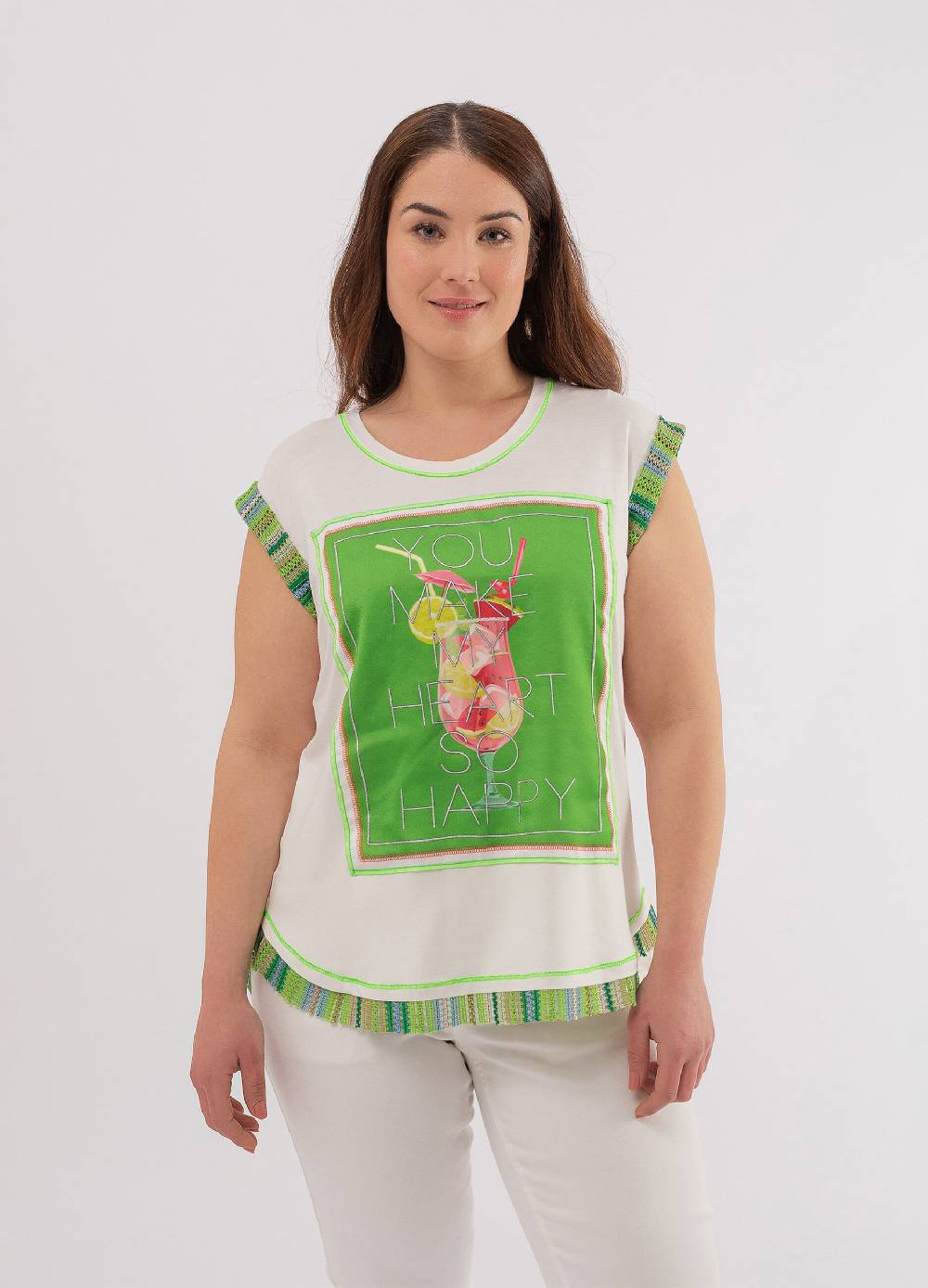 OCTOBER T-shirt con stampa cocktail Curvy Economico