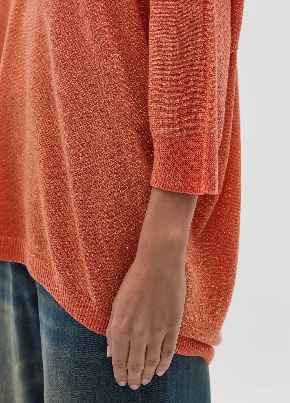 HYBRID Maglia in lurex con maniche a tre quarti Online