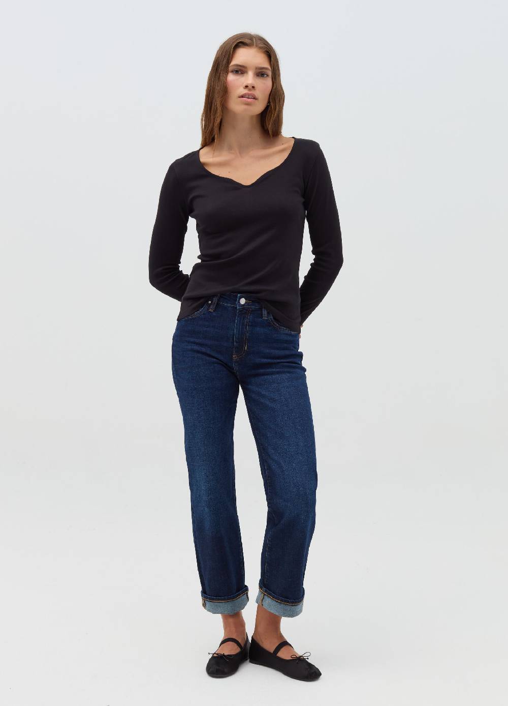 OVS T-shirt a maniche lunghe con scollo a cuore Outlet