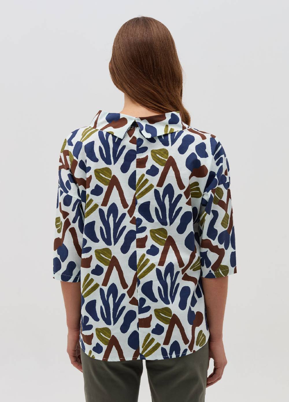 HYBRID Blusa in cotone stretch floreale Offerte