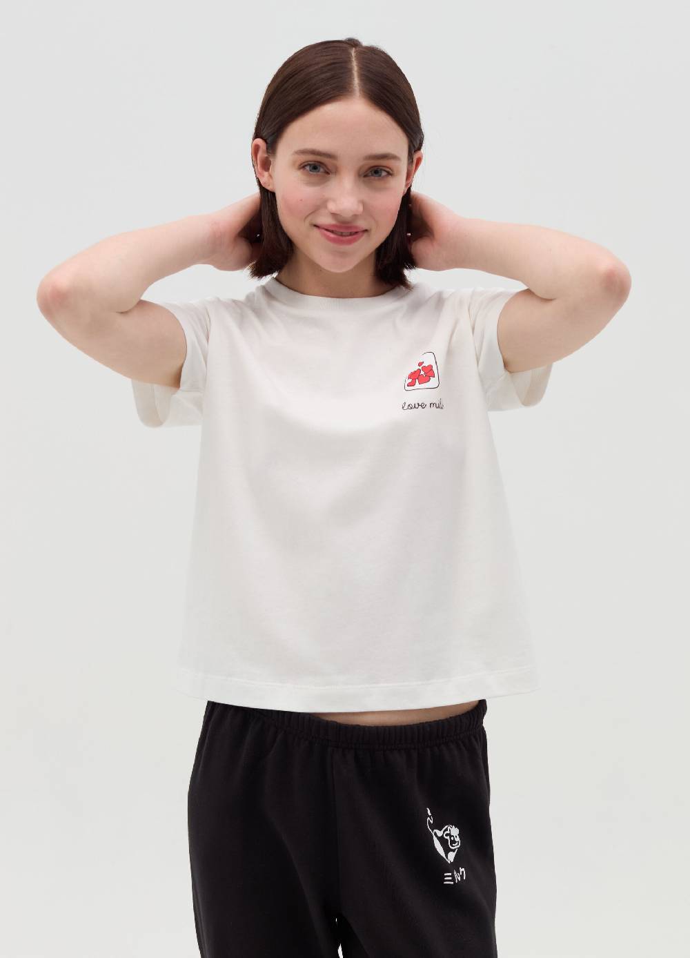 MILK+HERO T-shirt girocollo in cotone Nuova