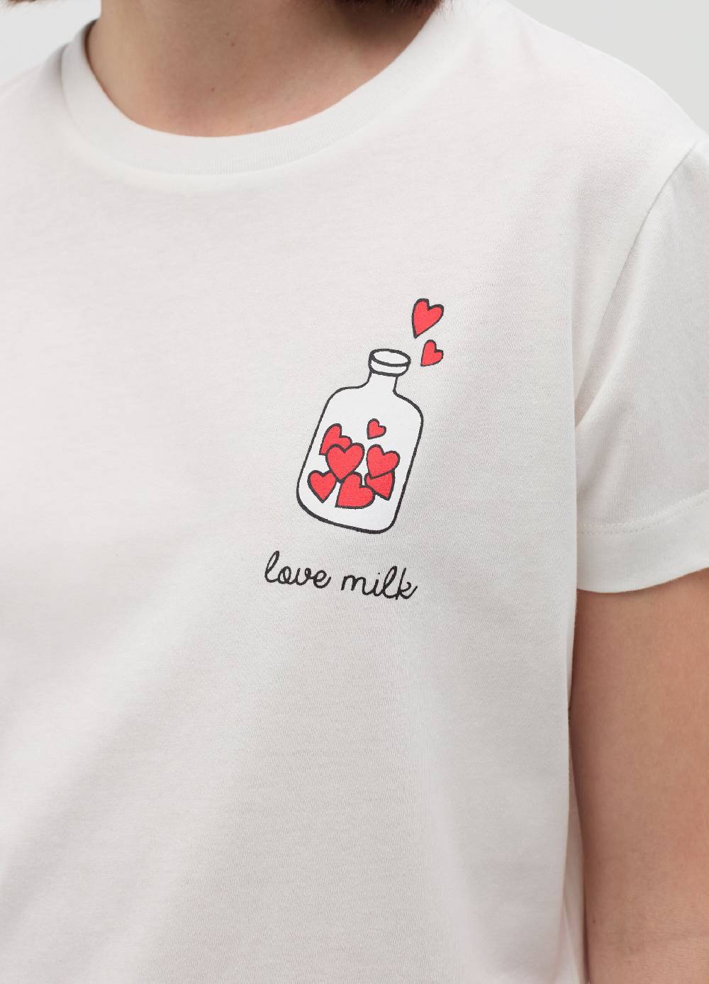 MILK+HERO T-shirt girocollo in cotone Nuova