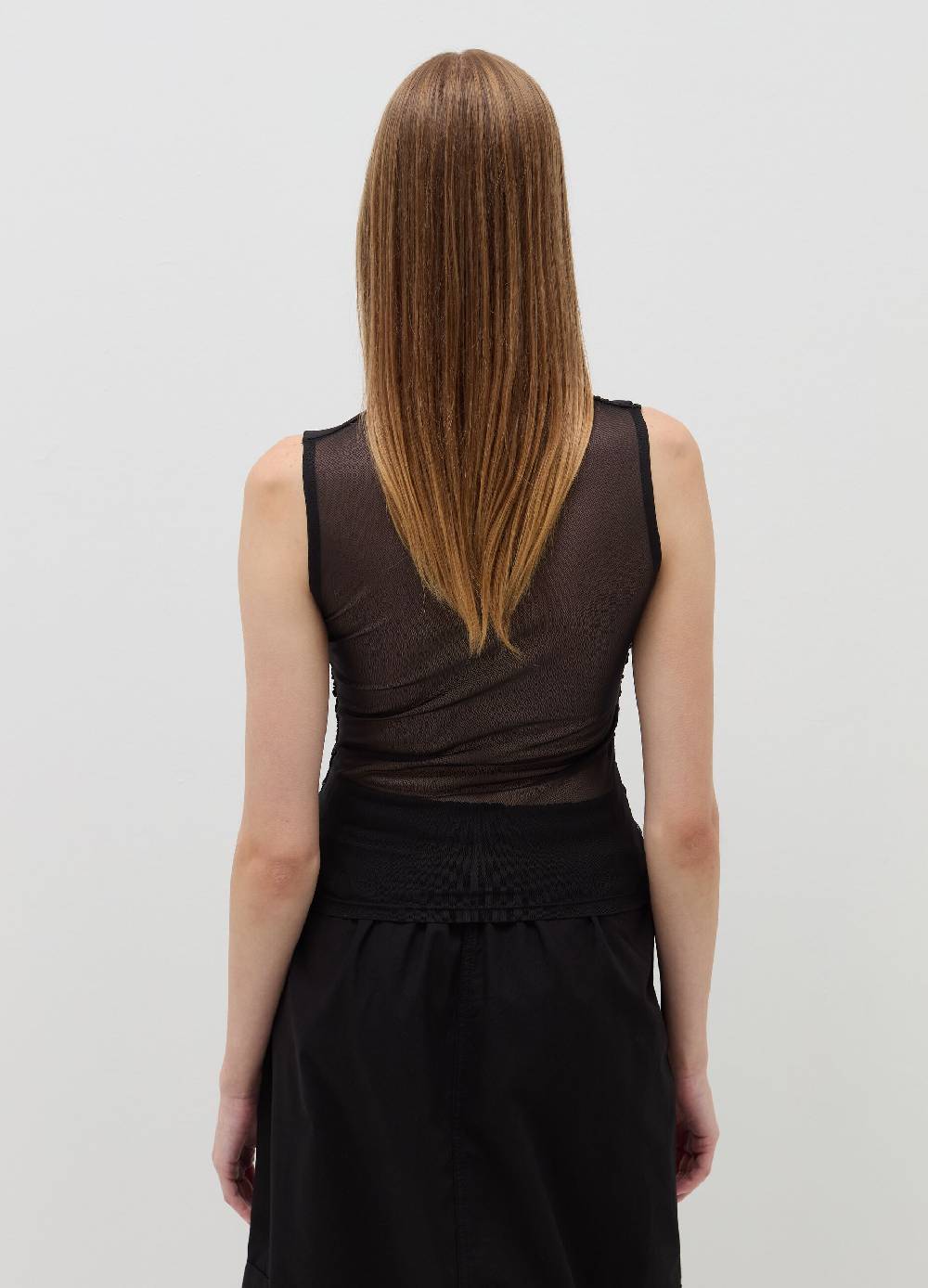 B. ANGEL Top in mesh con arricciatura Spedizione gratuita