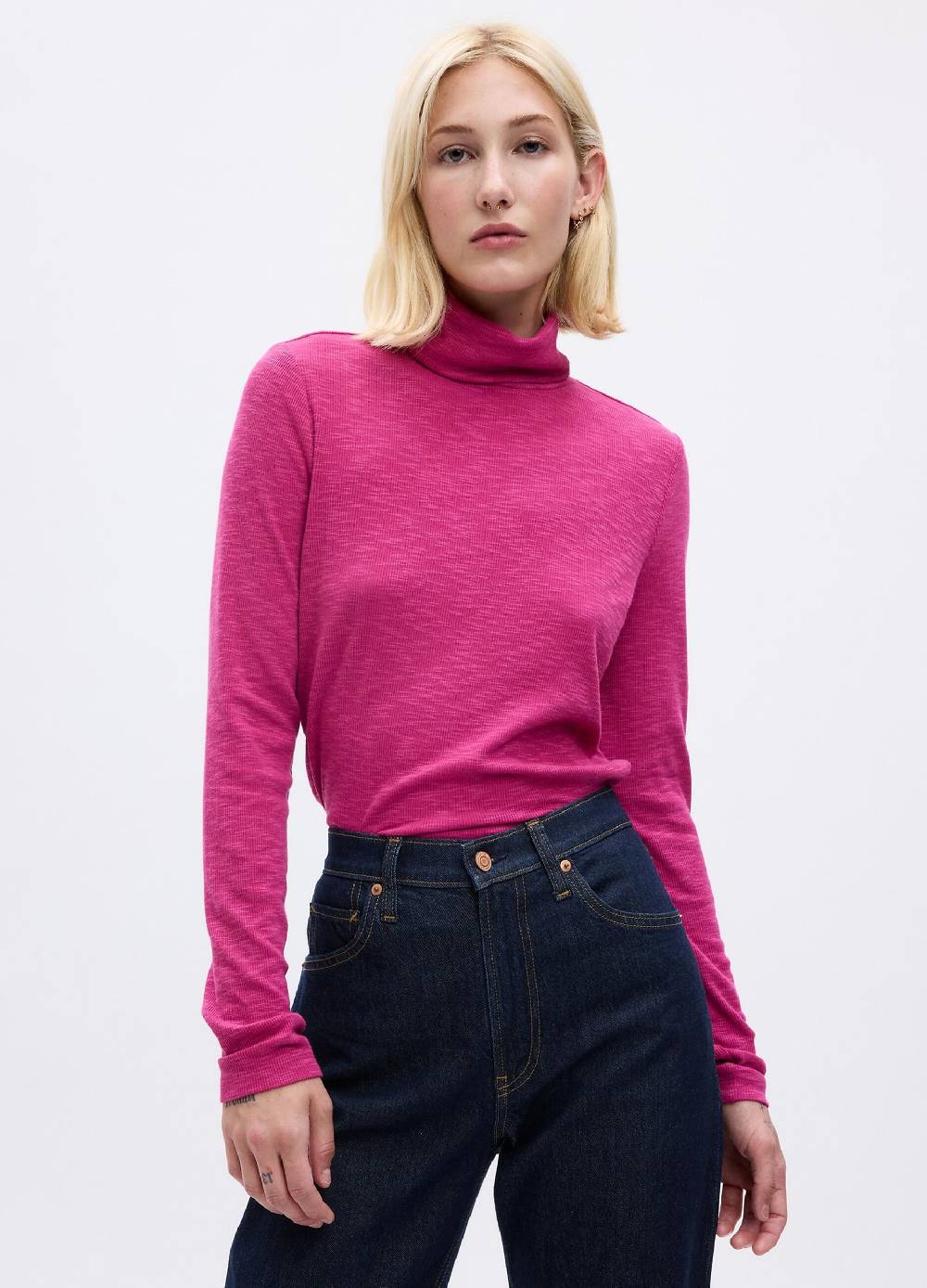 GAP T-shirt a costine sottili con collo alto Negozio online di fabbrica