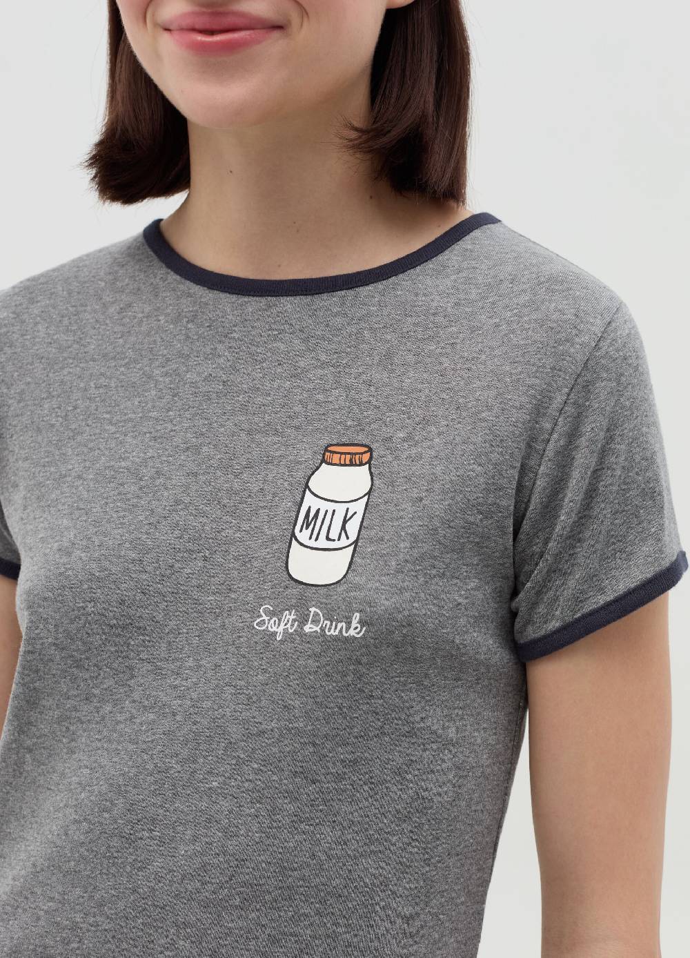 MILK+HERO T-shirt girocollo con stampa Offerta esclusiva