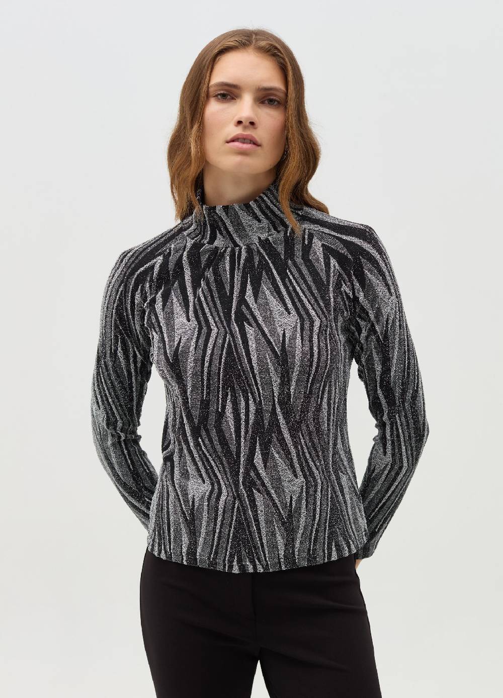 OVS T-shirt fantasia geometrica con lurex Offerta natalizia
