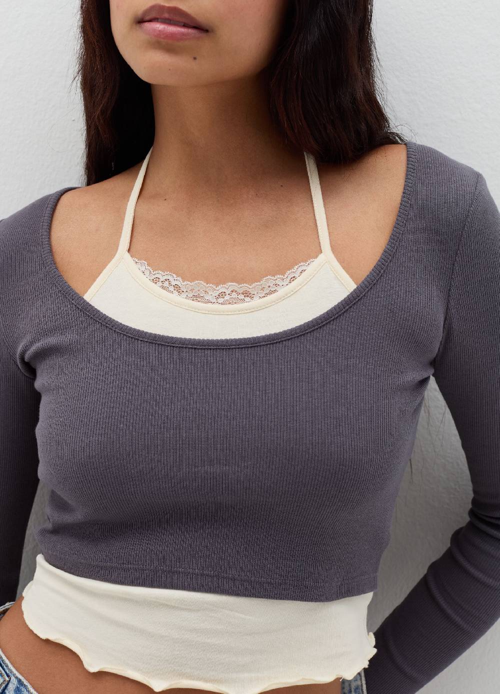 B. ANGEL T-shirt crop con canotta interna Grandi sconti