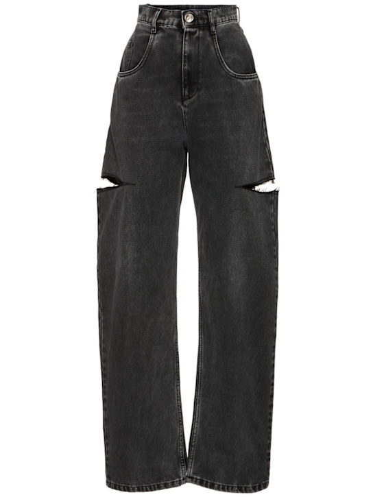 Luisaviaroma Jeans dritti vita alta in denim / cutout