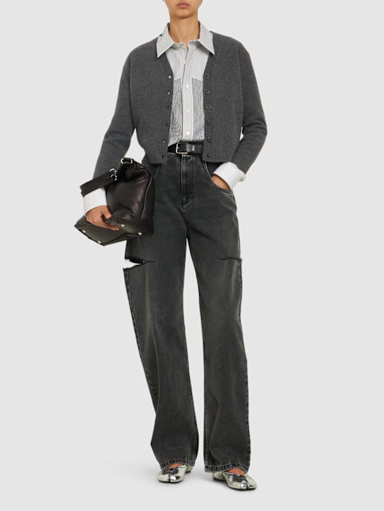 Luisaviaroma Jeans dritti vita alta in denim / cutout Economico