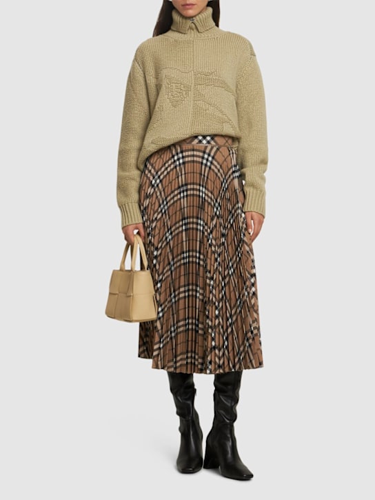 Luisaviaroma Pleated wool blend midi skirt In Saldo