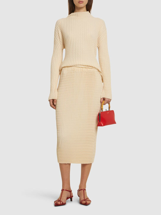Luisaviaroma Gonna midi in misto cotone Spongy-48 Offerte