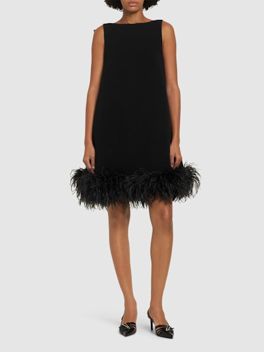 Luisaviaroma Vestito in crepe con piume Vendite Flash