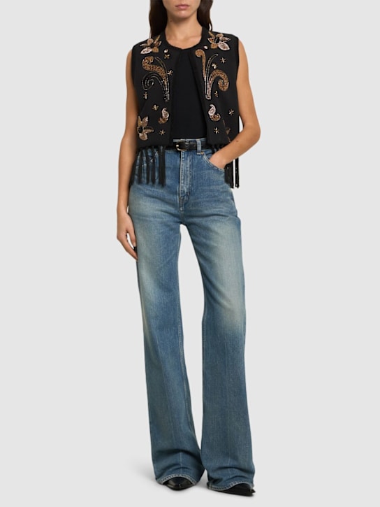 Luisaviaroma Gilet Frangipane Gardens in twill con ricami Moda