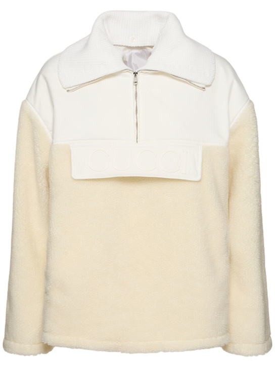 Luisaviaroma Giacca in pile di lana con zip In Saldo